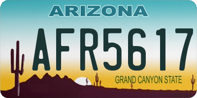 AZ license plate AFR5617