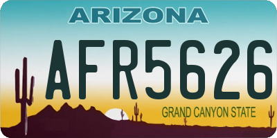AZ license plate AFR5626