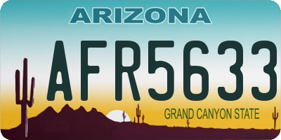 AZ license plate AFR5633