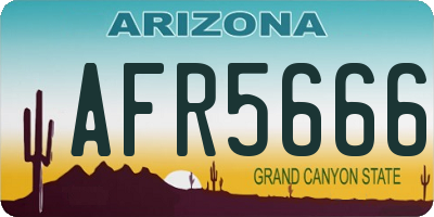 AZ license plate AFR5666