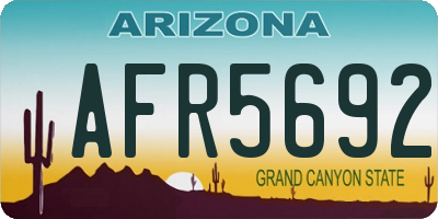 AZ license plate AFR5692