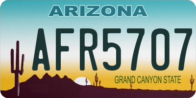 AZ license plate AFR5707