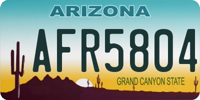 AZ license plate AFR5804
