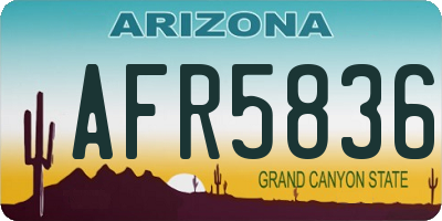 AZ license plate AFR5836