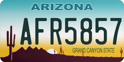 AZ license plate AFR5857