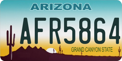 AZ license plate AFR5864