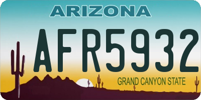 AZ license plate AFR5932