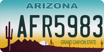 AZ license plate AFR5983