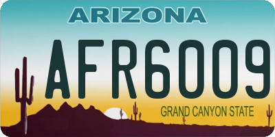 AZ license plate AFR6009