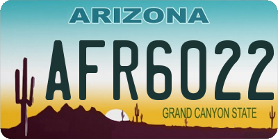 AZ license plate AFR6022