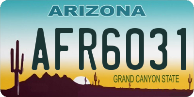 AZ license plate AFR6031