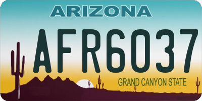 AZ license plate AFR6037