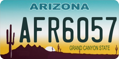 AZ license plate AFR6057