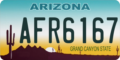 AZ license plate AFR6167