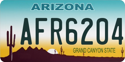 AZ license plate AFR6204
