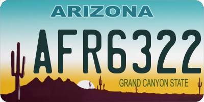 AZ license plate AFR6322