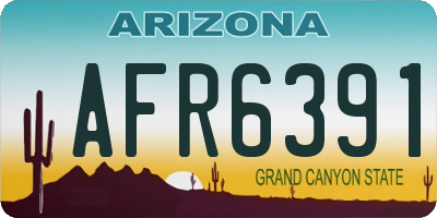 AZ license plate AFR6391