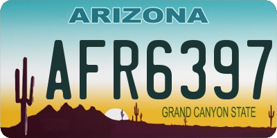 AZ license plate AFR6397