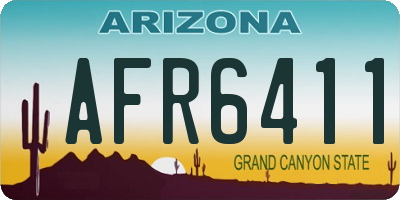 AZ license plate AFR6411