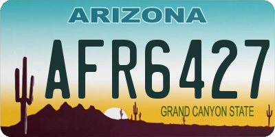 AZ license plate AFR6427