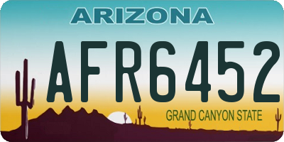 AZ license plate AFR6452