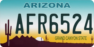 AZ license plate AFR6524