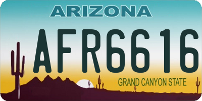 AZ license plate AFR6616