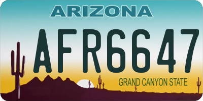 AZ license plate AFR6647