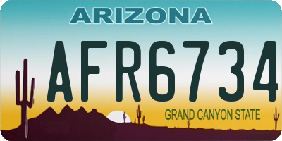AZ license plate AFR6734