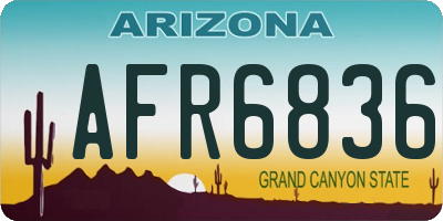 AZ license plate AFR6836