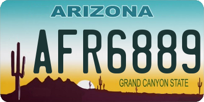 AZ license plate AFR6889