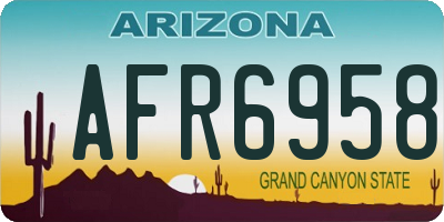 AZ license plate AFR6958
