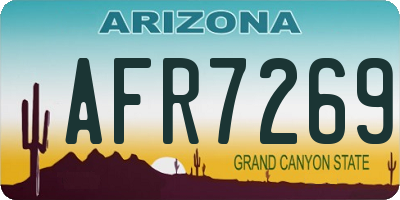 AZ license plate AFR7269