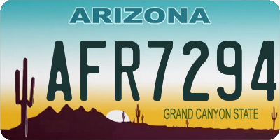 AZ license plate AFR7294