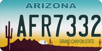 AZ license plate AFR7332