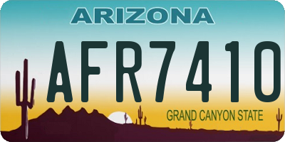 AZ license plate AFR7410