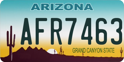 AZ license plate AFR7463