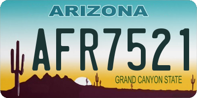 AZ license plate AFR7521