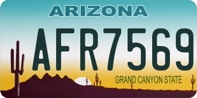 AZ license plate AFR7569
