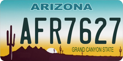 AZ license plate AFR7627