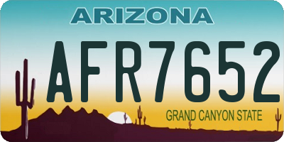AZ license plate AFR7652