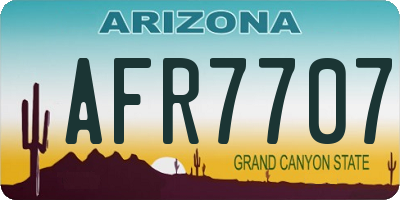 AZ license plate AFR7707