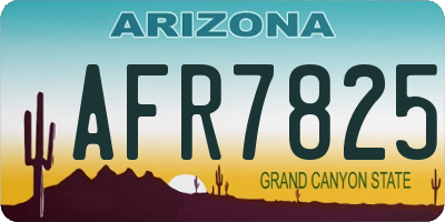AZ license plate AFR7825