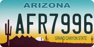 AZ license plate AFR7996