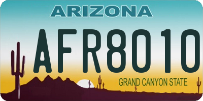 AZ license plate AFR8010