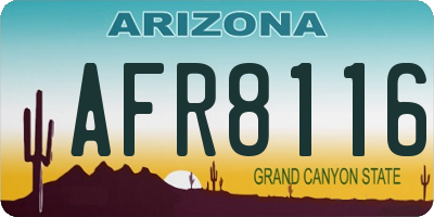 AZ license plate AFR8116