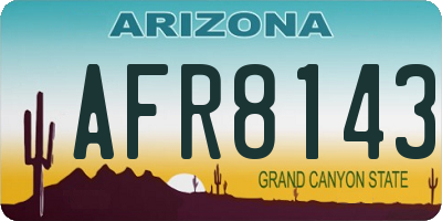 AZ license plate AFR8143