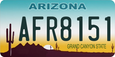 AZ license plate AFR8151