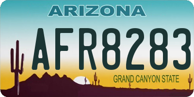 AZ license plate AFR8283