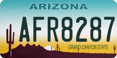 AZ license plate AFR8287